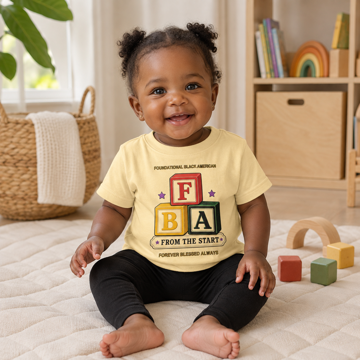 FBA Stacked Blocks Infant T-Shirt | Foundational Black American Baby Tee - Image 2