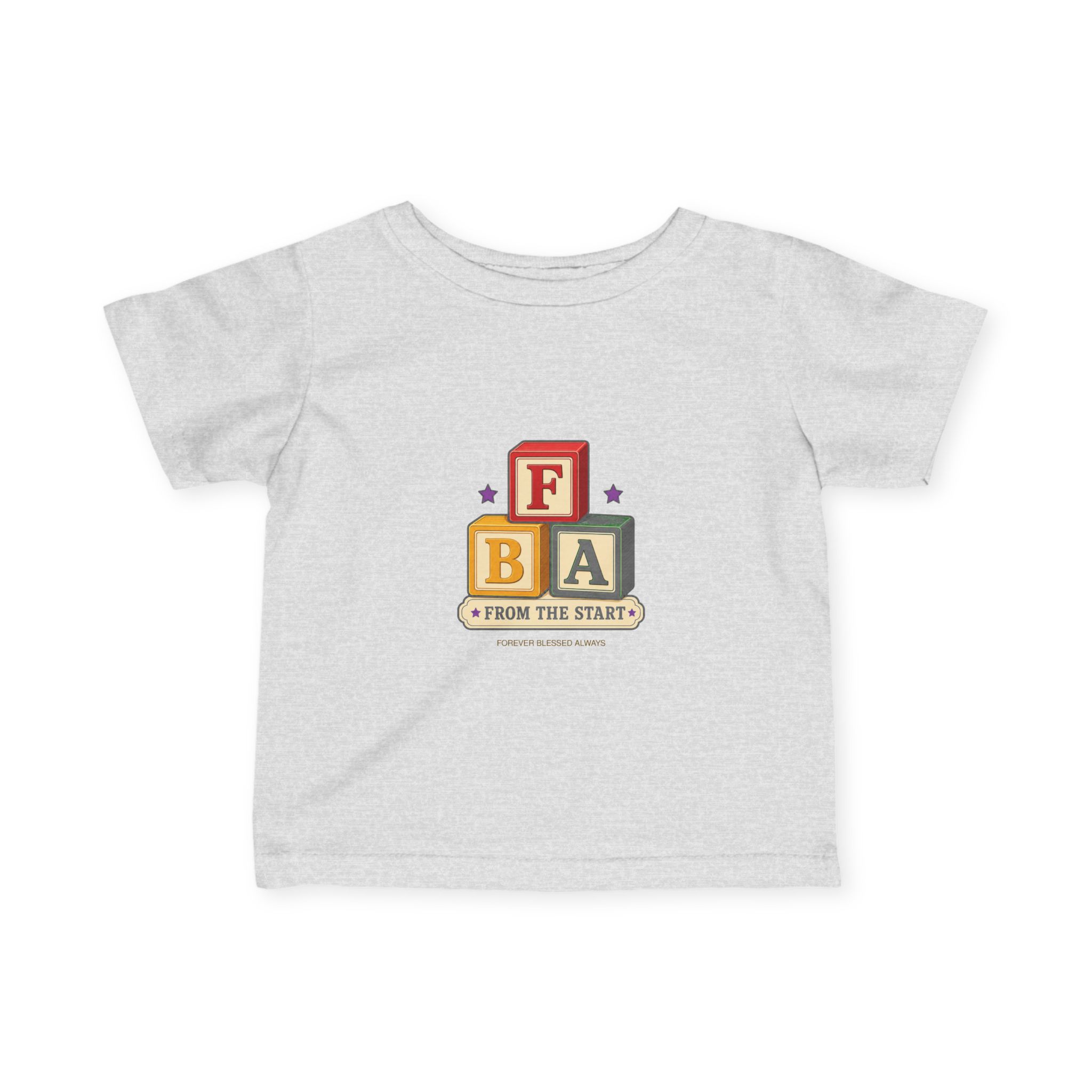 FBA Stacked Blocks Baby T-Shirt |Forever Blessed Always Baby Tee - Image 11