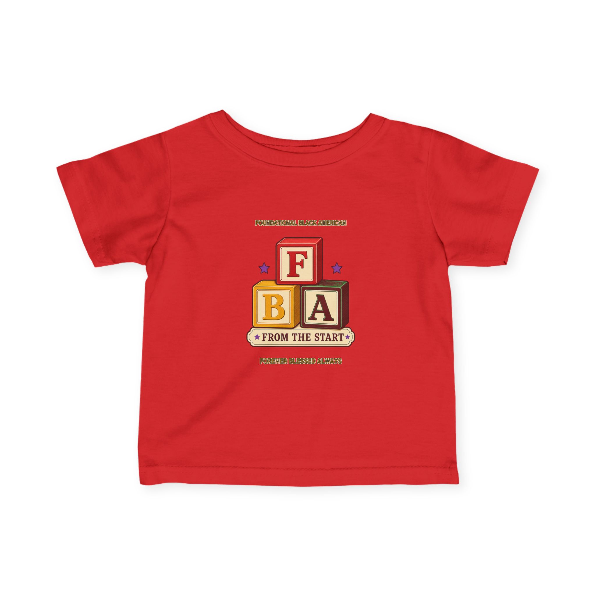 FBA Stacked Blocks Infant T-Shirt | Foundational Black American Baby Tee - Image 7