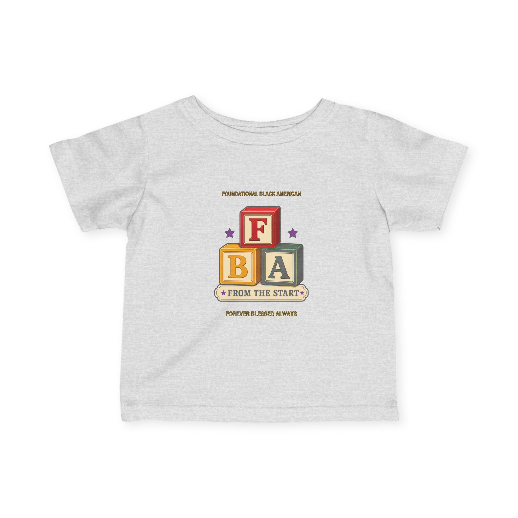 FBA Stacked Blocks Infant T-Shirt | Foundational Black American Baby Tee - Image 9