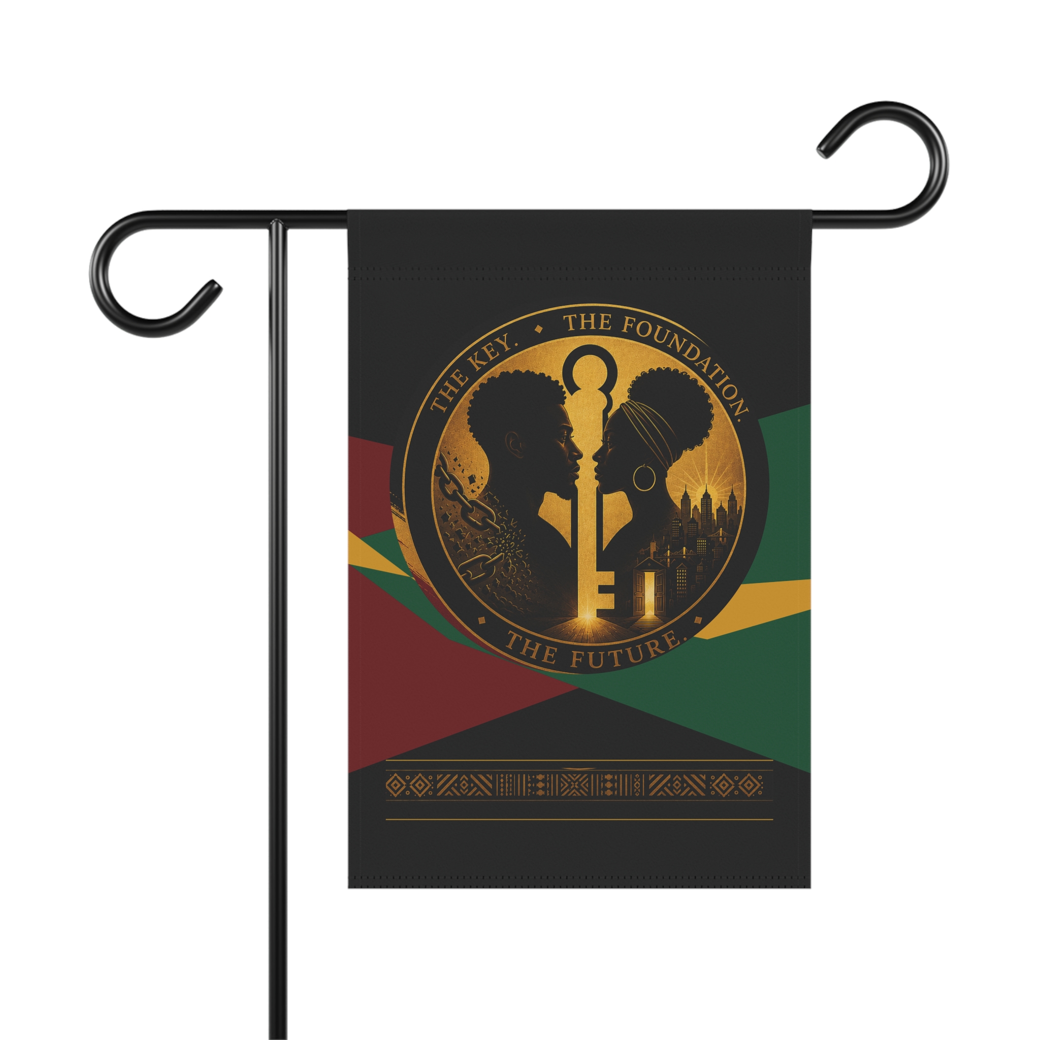 Foundational Black American Garden Banner – The Key. The Foundation. The Future.