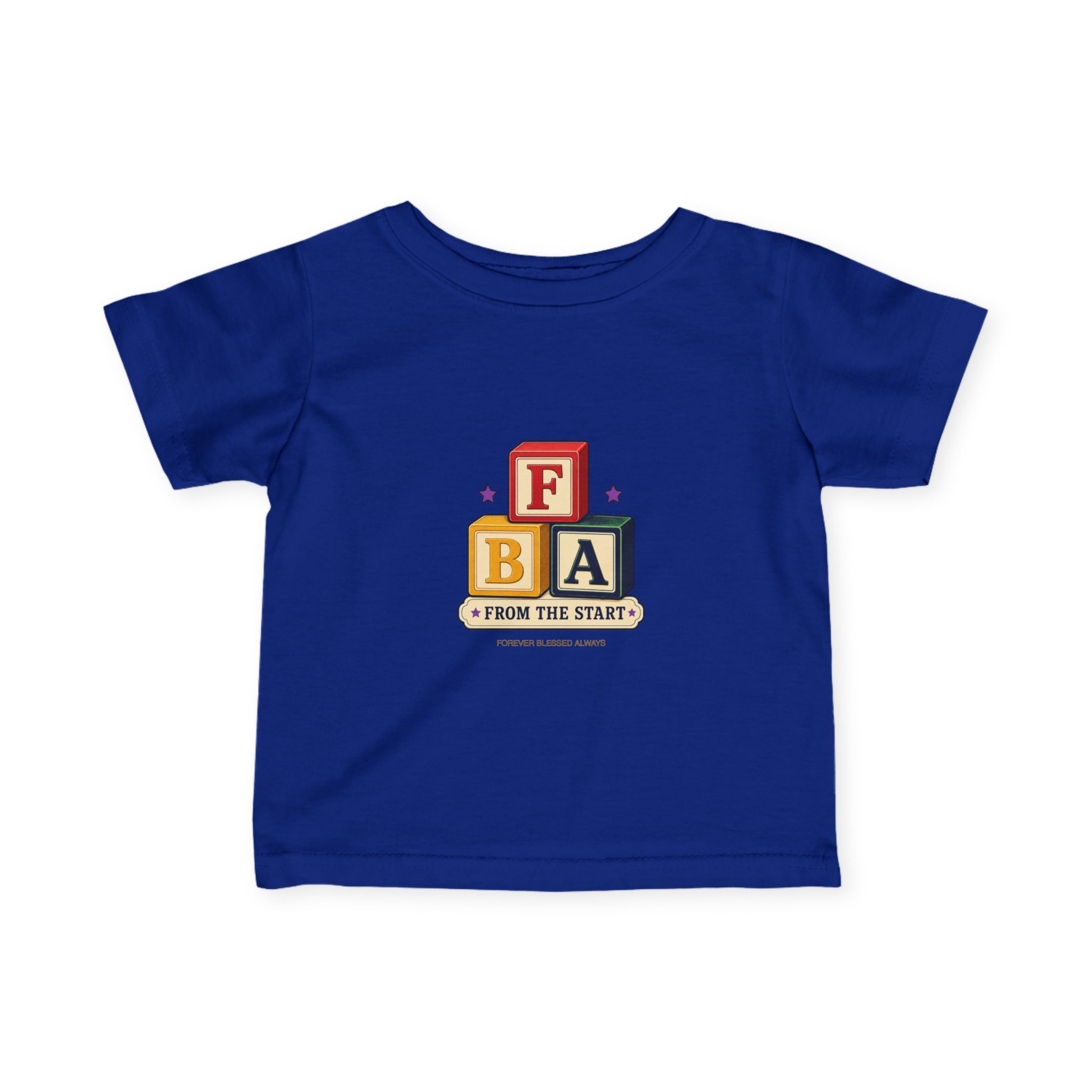 FBA Stacked Blocks Baby T-Shirt |Forever Blessed Always Baby Tee - Image 8