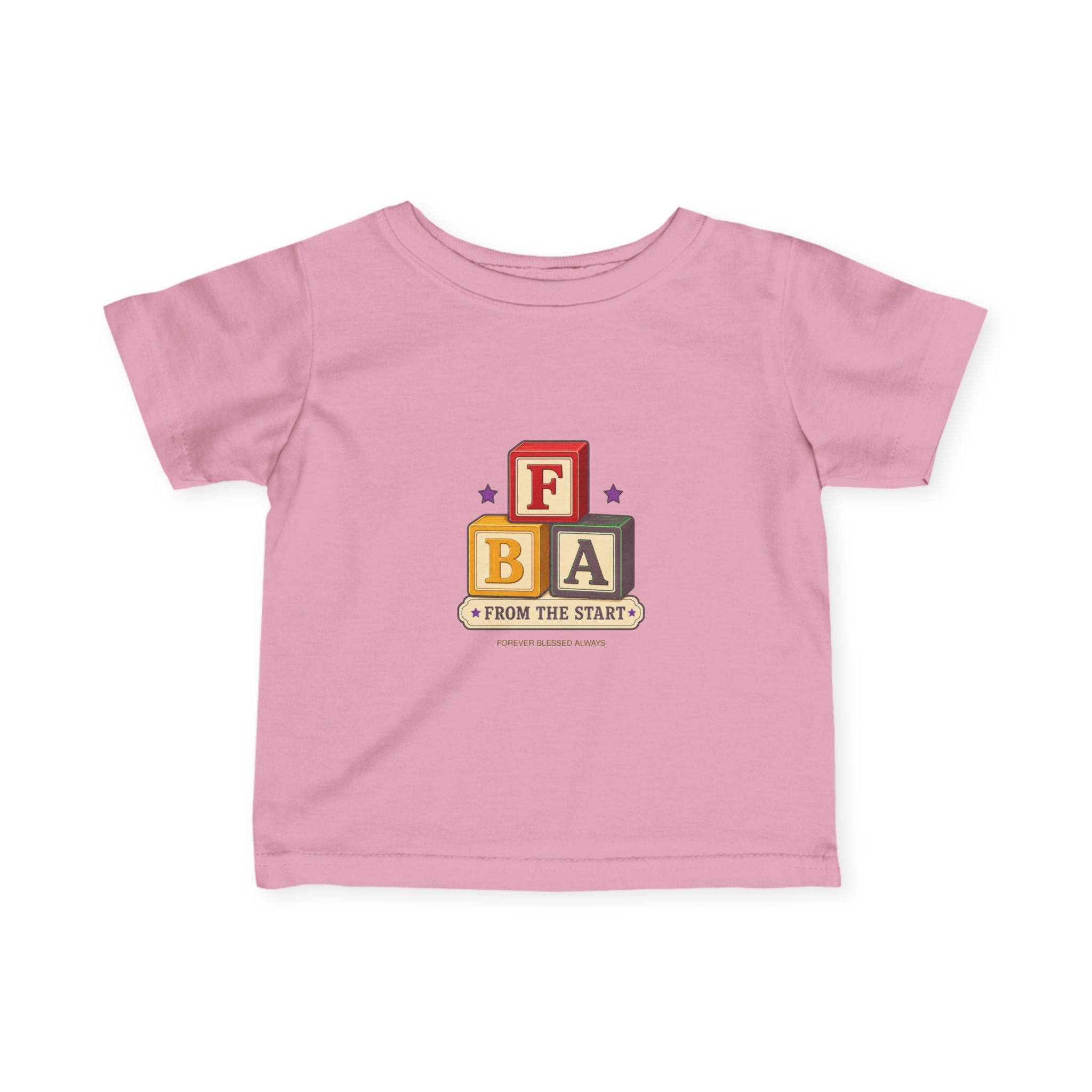 FBA Stacked Blocks Baby T-Shirt |Forever Blessed Always Baby Tee - Image 14