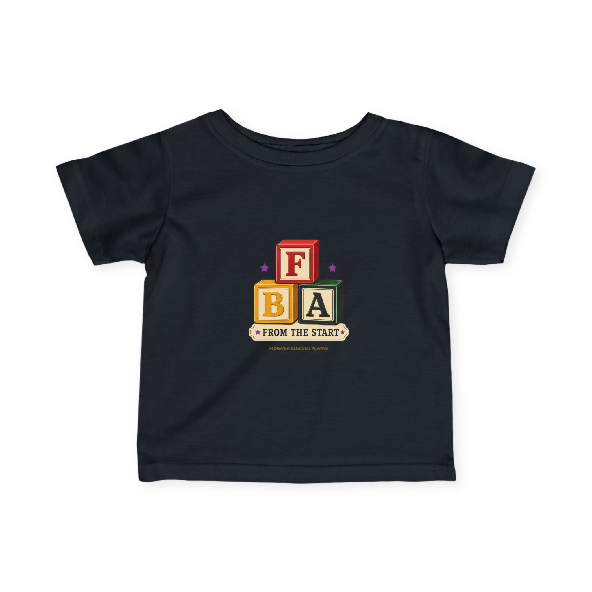FBA Stacked Blocks Baby T-Shirt |Forever Blessed Always Baby Tee - Image 7