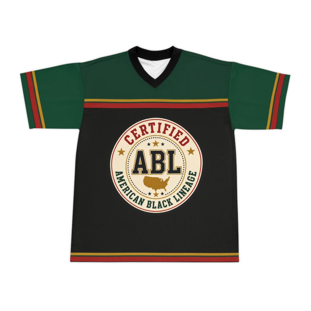 Certified American Black Lineage Badge Football Jersey – Personalized ABL Unisex Jersey