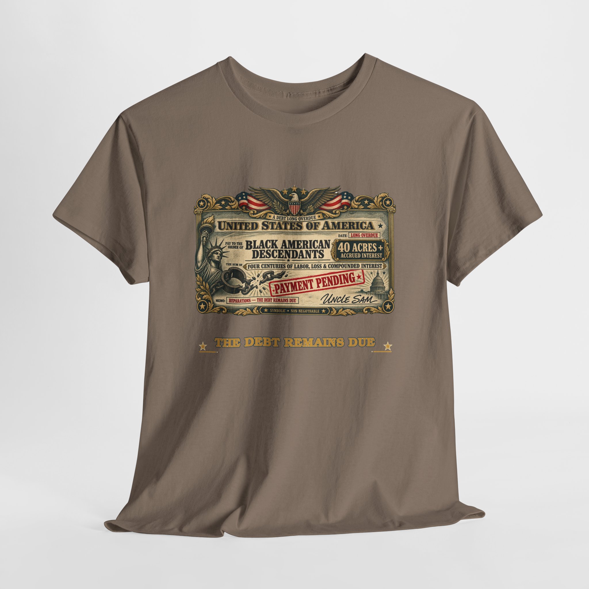 The Debt Remains Due | Black American Descendants Reparations Tee - Image 9